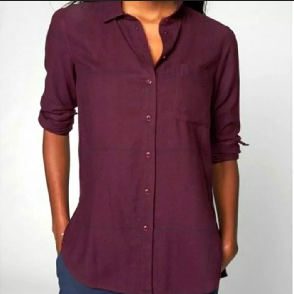 Athleta Women’s Sz S Heat Tech Flannel Burgundy